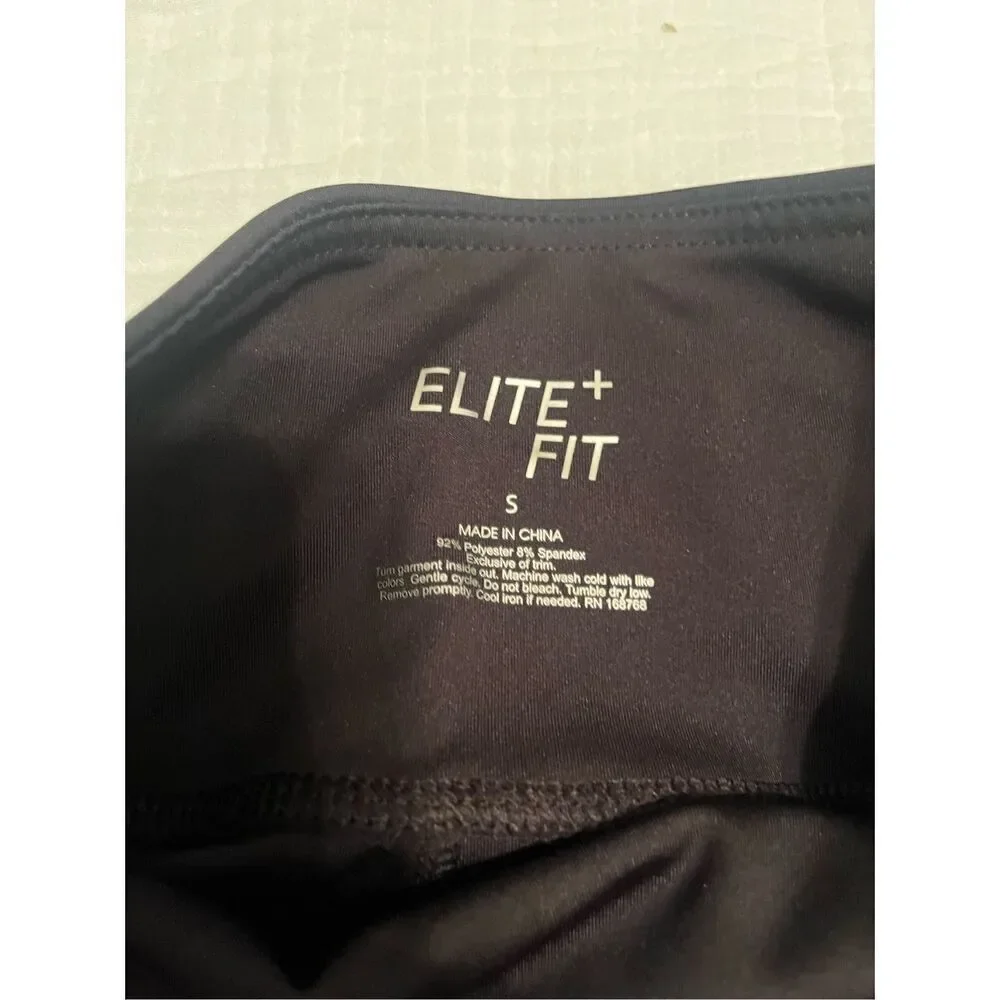 Elite + Fit Black Legging with Mesh Side Pockets NEW NWT